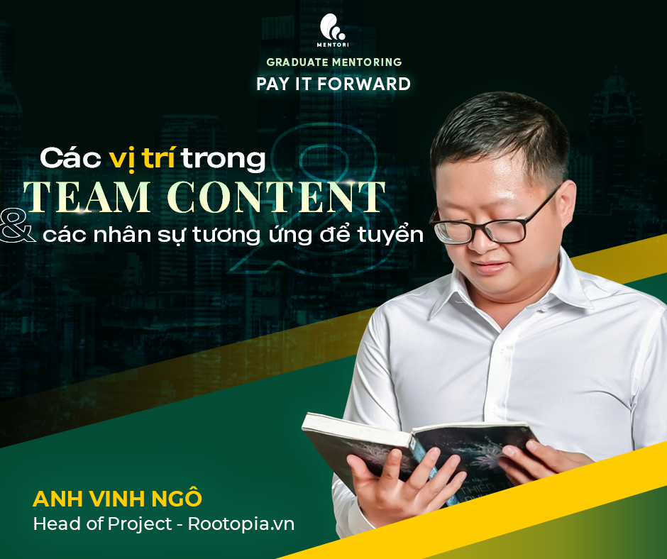 Các vị trí trong team Content và các nhân sự tương ứng để tuyển